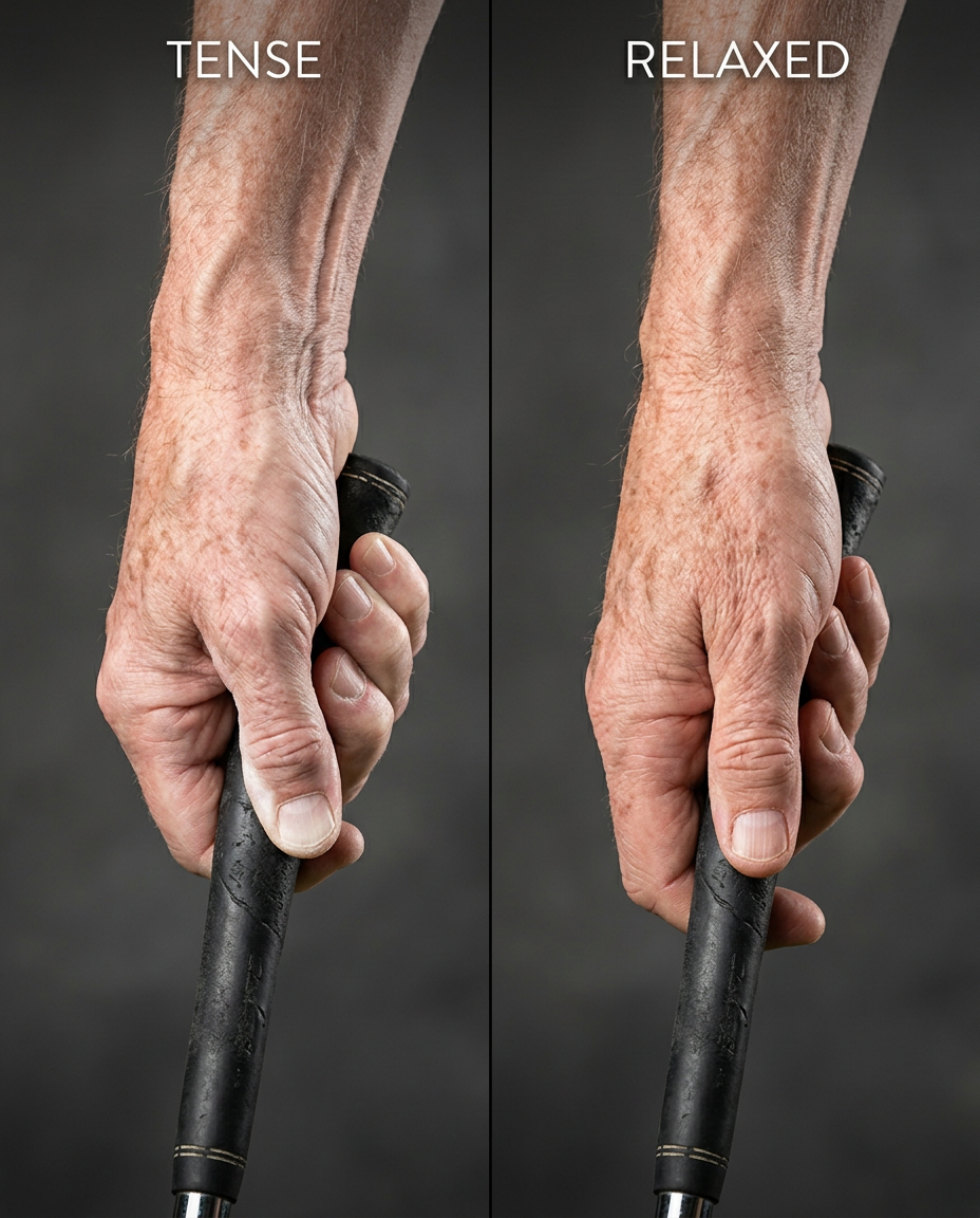 Tense grip versus relaxed grip comparison